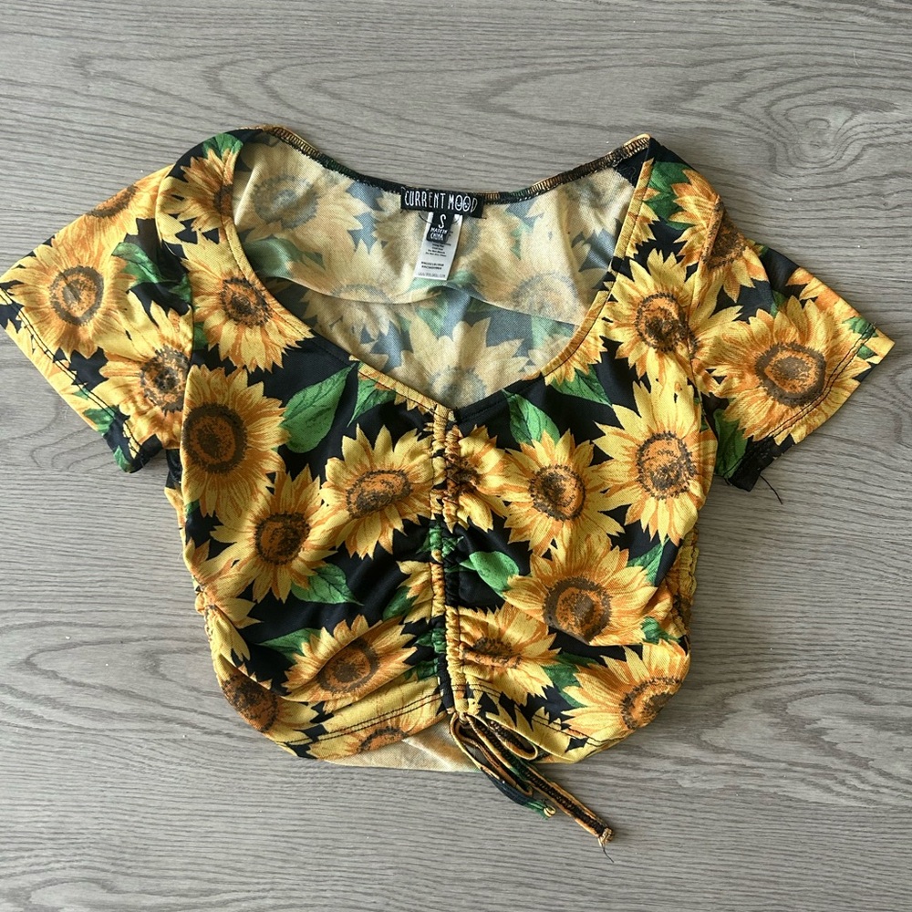 Current Mood Sunflower Crop Top